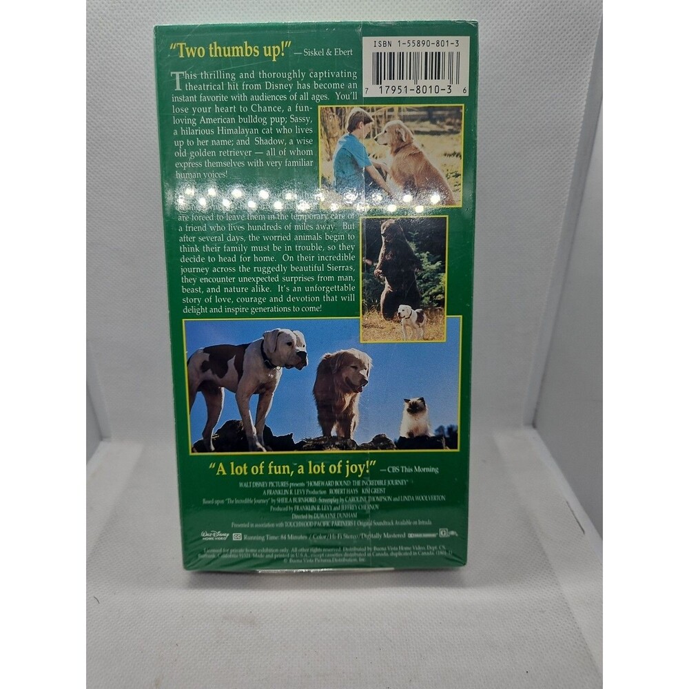 Homeward Bound: The Incredible Journey (VHS, 1993) - Picture 5 of 9